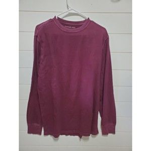 American Eagle mens size M long sleeve dark raspberry crew neck cotton t-shirt